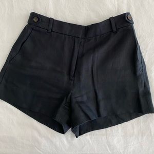 Black Linen Shorts